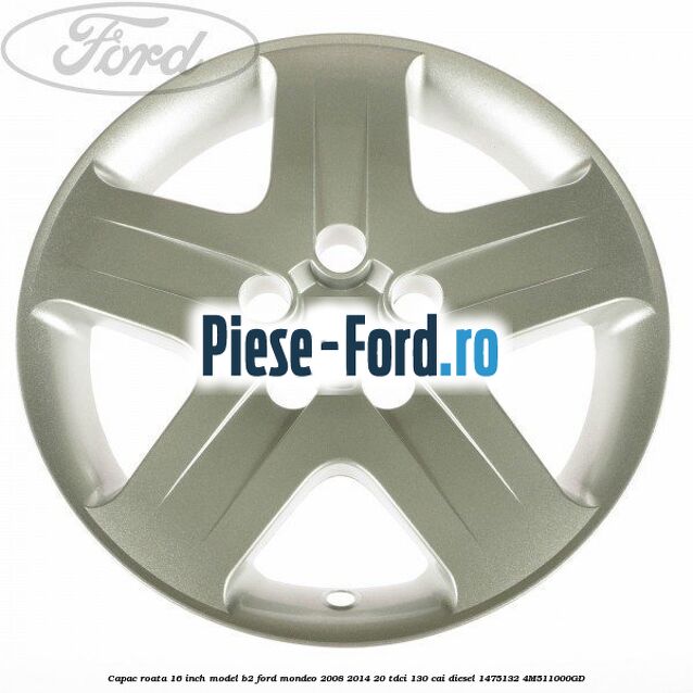 Capac roata 16 inch model B2 Ford Mondeo 2008-2014 2.0 TDCi 130 cai #1E901FE4D7