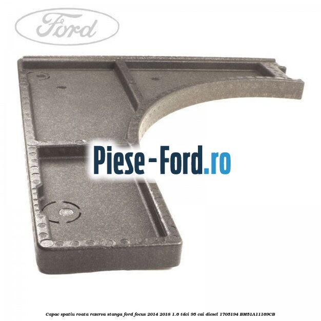 Capac spatiu roata rezerva, stanga Ford Focus 2014-2018 1.6 TDCi 95 cai diesel