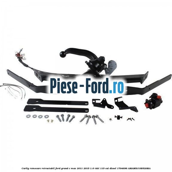 Capac protectie carlig remorcare spre spate Ford Grand C-Max 2011-2015 1.6 TDCi 115 cai diesel