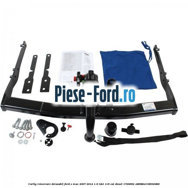 Capac protectie carlig remorcare spre spate Ford S-Max 2007-2014 1.6 TDCi 115 cai diesel