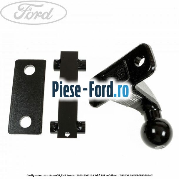 Capac protectie carlig remorcare spre spate Ford Transit 2000-2006 2.4 TDCi 137 cai diesel