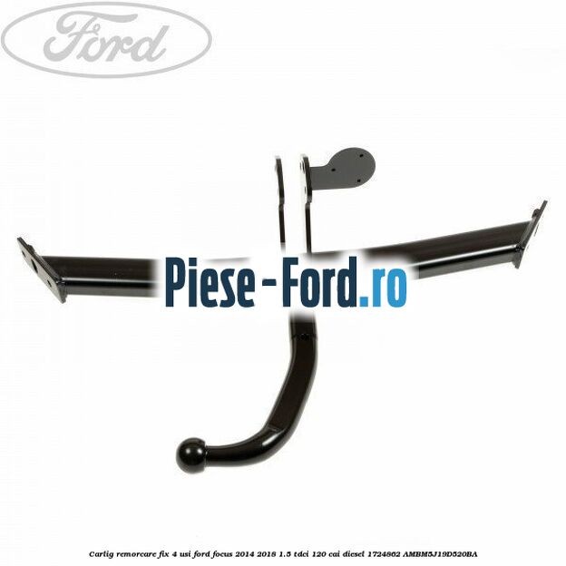 Carlig remorcare fix 4 usi Ford Focus 2014-2018 1.5 TDCi 120 cai diesel