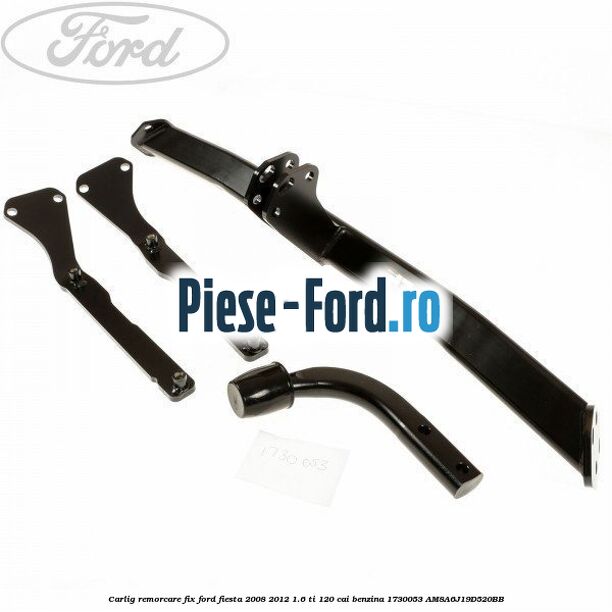 Carlig remorcare detasabil Ford Fiesta 2008-2012 1.6 Ti 120 cai benzina