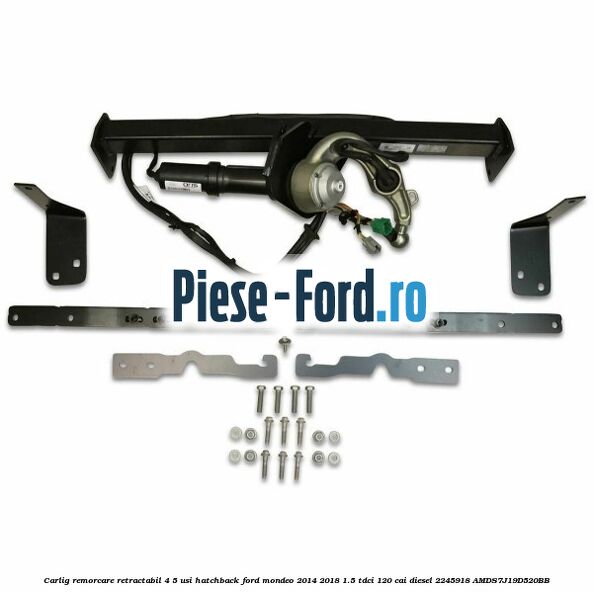 Carlig remorcare retractabil 4/5 usi hatchback Ford Mondeo 2014-2018 1.5 TDCi 120 cai diesel #159F670149