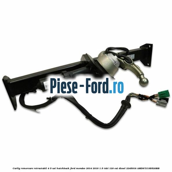 Carlig remorcare retractabil 4/5 usi hatchback Ford Mondeo 2014-2018 1.5 TDCi 120 cai diesel #159F670149