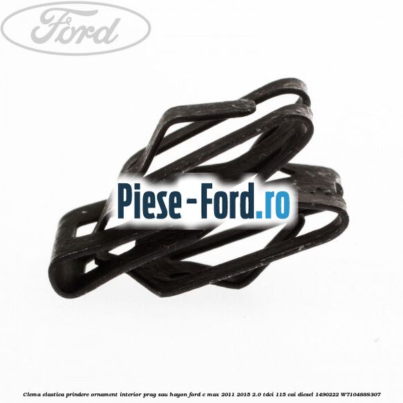 Clema elastica prindere insonorizant panou bord spre motor Ford C-Max 2011-2015 2.0 TDCi 115 cai diesel