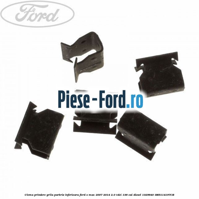 Clema prindere grila parbriz inferioara Ford S-Max 2007-2014 2.0 TDCi 136 cai diesel