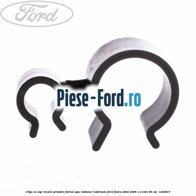 Clips cu cap rotativ prindere furtun apa radiator habitaclu Ford Fiesta 2002-2005 1.4 TDCi 68 cai  #0EE65FF723