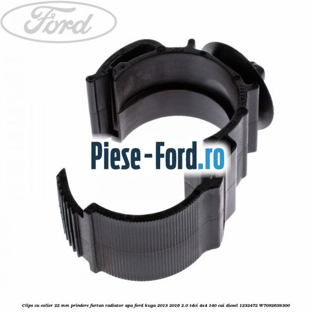 Clips cu colier 22 mm prindere furtun radiator apa Ford Kuga 2013-2016 2.0 TDCi 4x4 140 cai diesel #02514EFD59