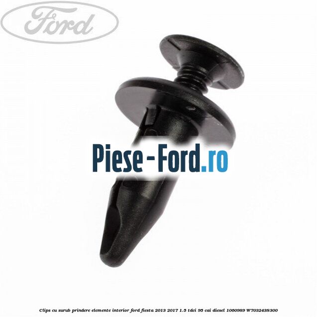 Clips cu surub prindere elemente interior Ford Fiesta 2013-2017 1.5 TDCi 95 cai diesel