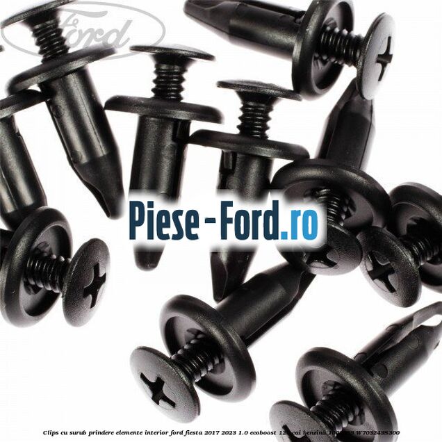 Clips cu surub prindere elemente interior Ford Fiesta 2017-2023 1.0 EcoBoost 125 cai benzina #D907326BF6