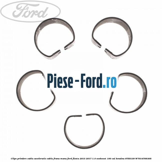 Clips prindere cablu acceleratie, cablu frana mana Ford Fiesta 2013-2017 1.0 EcoBoost 100 cai benzina