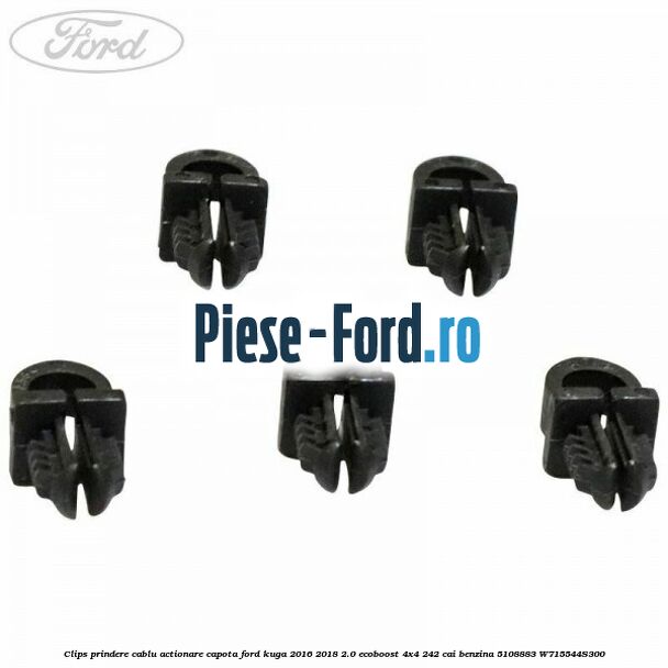 Clips prindere cablu actionare capota Ford Kuga 2016-2018 2.0 EcoBoost 4x4 242 cai benzina