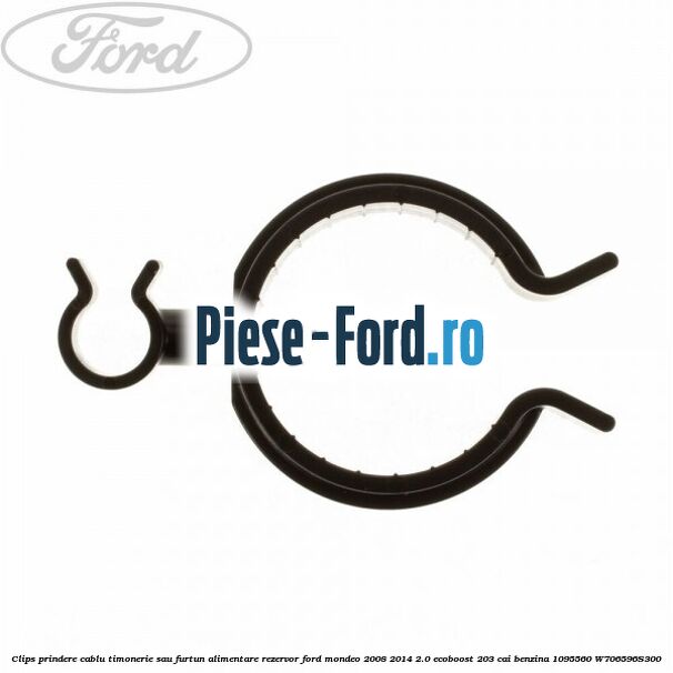 Clips prindere cablu timonerie sau furtun alimentare rezervor Ford Mondeo 2008-2014 2.0 EcoBoost 203 cai benzina