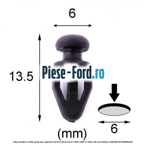 Clips prindere cheder prag sau tapiterie interior Ford Escort 1990-1995 RS 2000 150 cai benzina #D0952C7E34