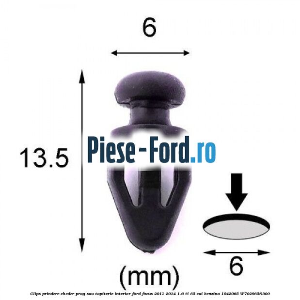 Clips prindere cheder prag sau tapiterie interior Ford Focus 2011-2014 1.6 Ti 85 cai benzina #2CA0CFAC72