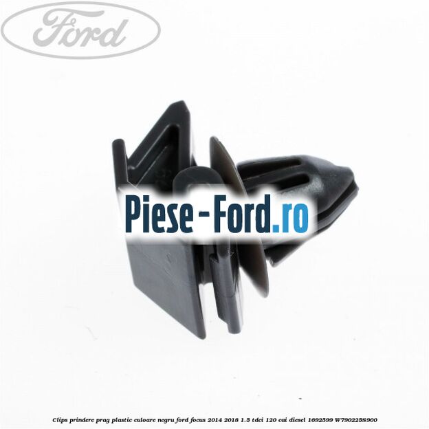 Clips prindere prag plastic culoare alb Ford Focus 2014-2018 1.5 TDCi 120 cai diesel