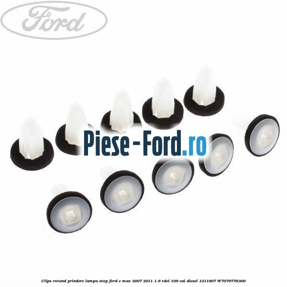 Clips push pin tapiterie plafon Ford C-Max 2007-2011 1.6 TDCi 109 cai diesel