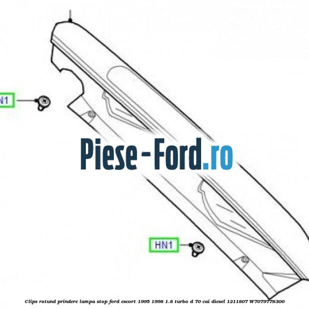 Clips rotund prindere lampa stop Ford Escort 1995-1998 1.8 Turbo D 70 cai diesel #F255FB337C