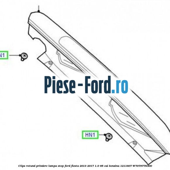 Clips rotund prindere lampa stop Ford Fiesta 2013-2017 1.0 65 cai benzina #9404E1BD7A