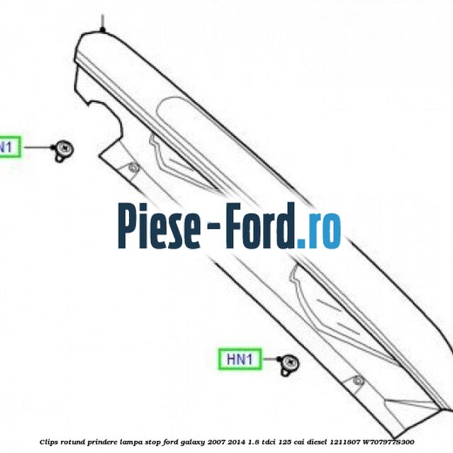 Clips rotund prindere lampa stop Ford Galaxy 2007-2014 1.8 TDCi 125 cai diesel #6570C379E9