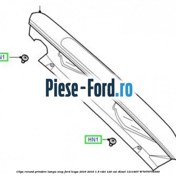 Clips rotund prindere lampa stop Ford Kuga 2016-2018 1.5 TDCi 120 cai diesel #9D97AAA488