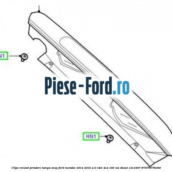 Clips rotund prindere lampa stop Ford Mondeo 2014-2018 2.0 TDCi 4x4 180 cai diesel #5FD814CAD4