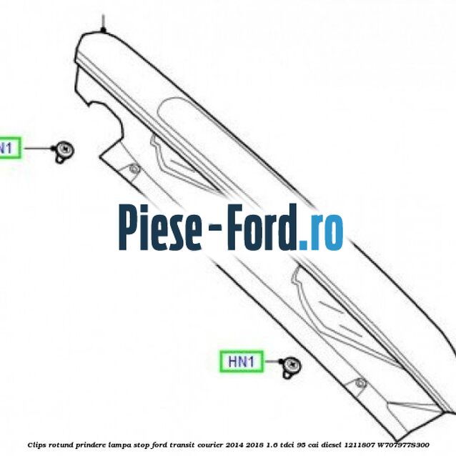 Clips rotund prindere lampa stop Ford Transit Courier 2014-2018 1.6 TDCi 95 cai diesel #AC14C7781B