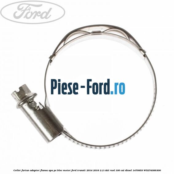 Colier furtun adaptor flansa apa pe bloc motor Ford Transit 2014-2018 2.2 TDCi RWD 100 cai diesel