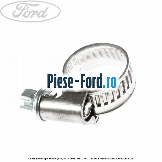 Colier furtun apa 16 mm Ford Fiesta 2008-2012 1.6 Ti 120 cai benzina