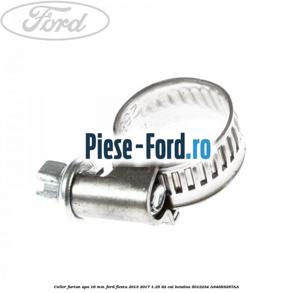 Colier furtun apa 16 mm Ford Fiesta 2013-2017 1.25 82 cai benzina