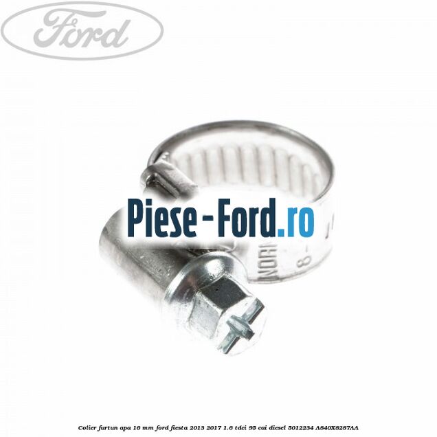 Colier furtun apa 16 mm Ford Fiesta 2013-2017 1.6 TDCi 95 cai diesel
