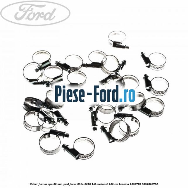 Colier furtun apa 25 mm Ford Focus 2014-2018 1.5 EcoBoost 182 cai benzina
