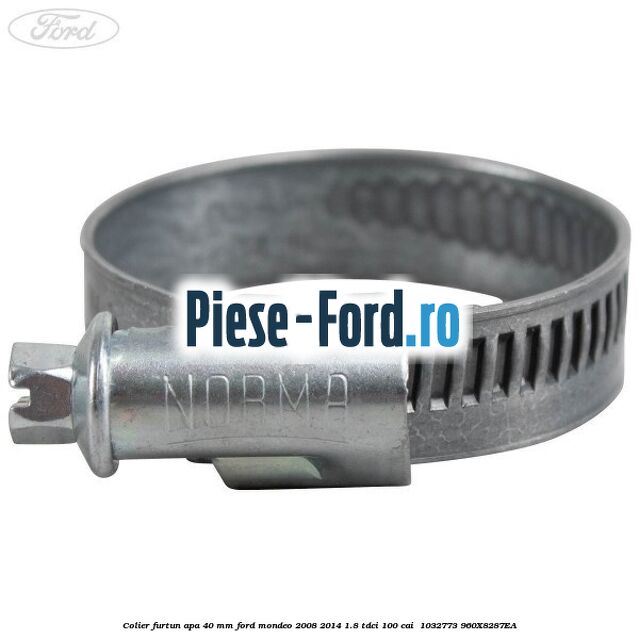 Colier furtun apa 40 mm Ford Mondeo 2008-2014 1.8 TDCi 100 cai  #782231603F