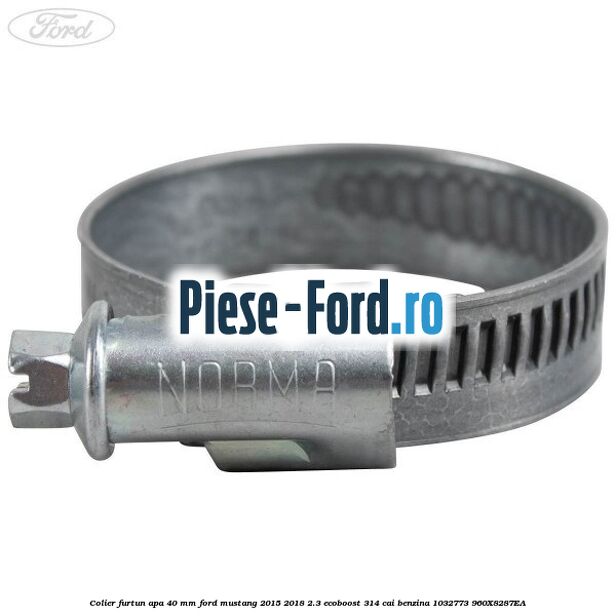 Colier furtun apa 40 mm Ford Mustang 2015-2018 2.3 EcoBoost 314 cai benzina #4A7BAB466B