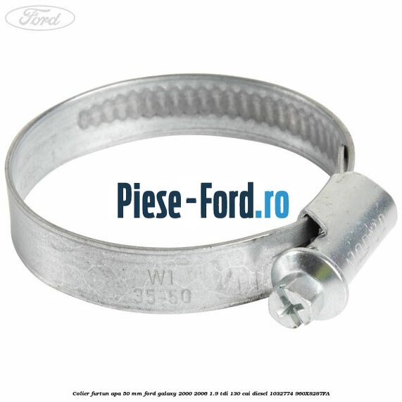 Colier furtun apa 50 mm Ford Galaxy 2000-2006 1.9 TDI 130 cai diesel #1BBEB1599B