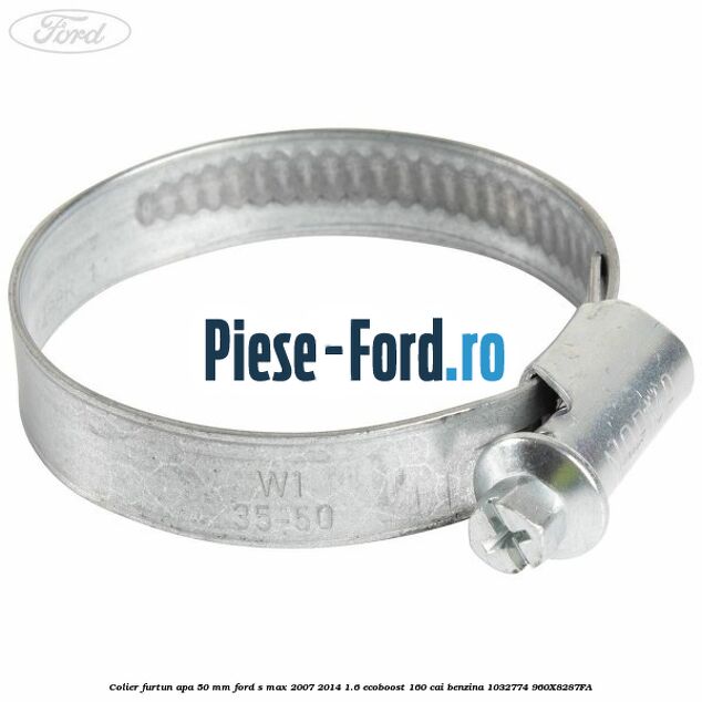 Colier furtun apa 50 mm Ford S-Max 2007-2014 1.6 EcoBoost 160 cai benzina #1FC5651EFF