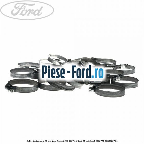 Colier furtun apa 60 mm Ford Fiesta 2013-2017 1.6 TDCi 95 cai diesel