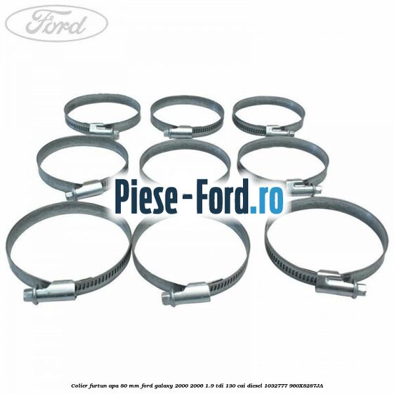 Colier furtun apa 80 mm Ford Galaxy 2000-2006 1.9 TDI 130 cai diesel #27AEDAD1A6
