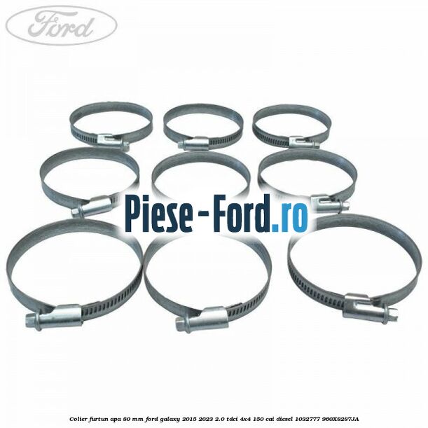 Colier furtun apa 80 mm Ford Galaxy 2015-2023 2.0 TDCi 4x4 150 cai diesel #F7AF983EBA