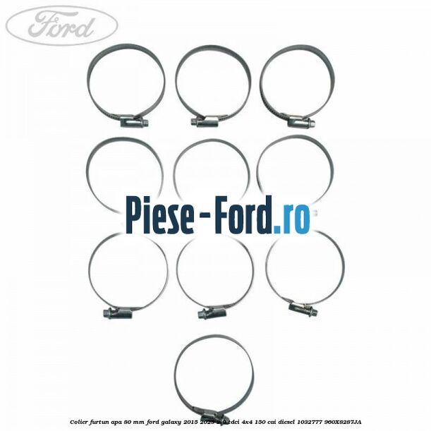 Colier furtun apa 80 mm Ford Galaxy 2015-2023 2.0 TDCi 4x4 150 cai diesel #F7AF983EBA