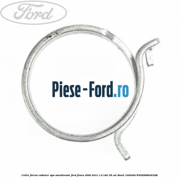 Colier furtun apa 90 mm Ford Fiesta 2008-2012 1.6 TDCi 95 cai diesel