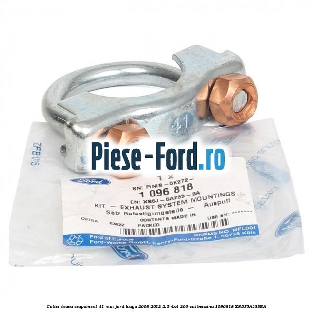 Colier teava esapament 41 MM Ford Kuga 2008-2012 2.5 4x4 200 cai benzina #21283644EC