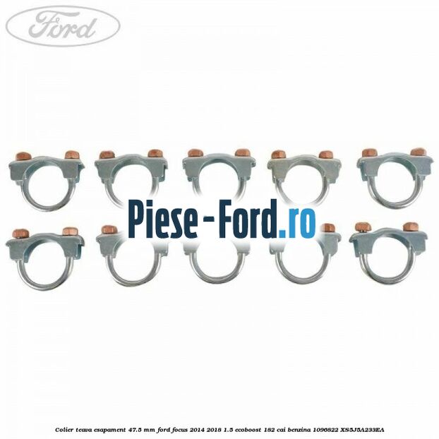 Colier teava esapament 47.5 MM Ford Focus 2014-2018 1.5 EcoBoost 182 cai benzina #521D3B07BD