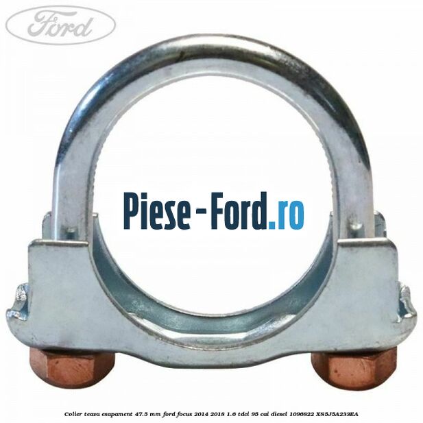Colier teava esapament 43 MM Ford Focus 2014-2018 1.6 TDCi 95 cai diesel