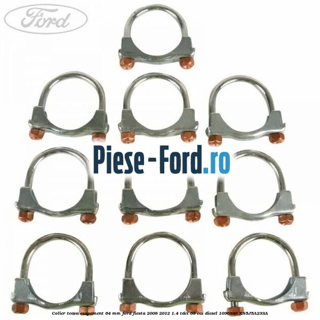Colier teava esapament 64 MM Ford Fiesta 2008-2012 1.4 TDCi 68 cai diesel #C08861105E