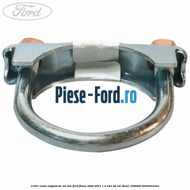 Colier teava esapament 61 MM Ford Fiesta 2008-2012 1.4 TDCi 68 cai diesel