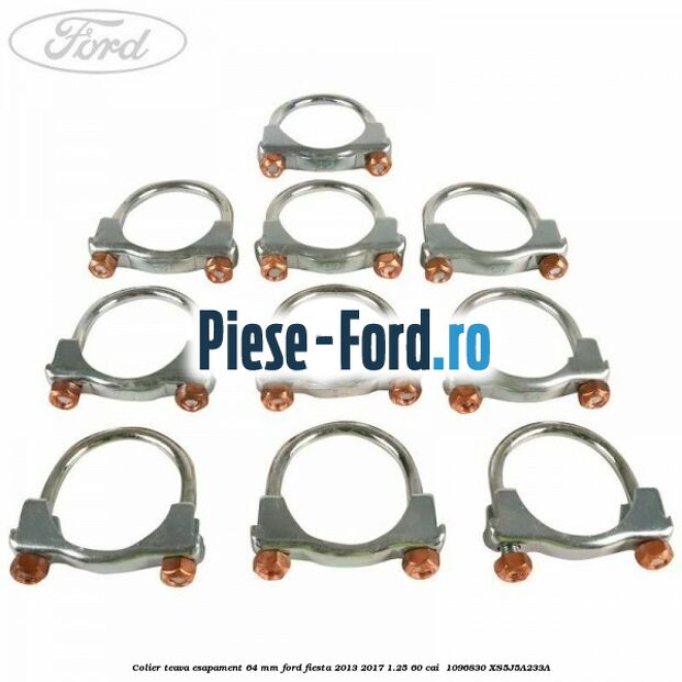 Colier teava esapament 64 MM Ford Fiesta 2013-2017 1.25 60 cai  #F804D799B2