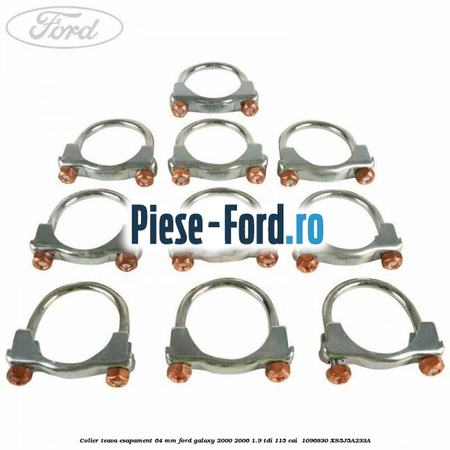 Colier teava esapament 64 MM Ford Galaxy 2000-2006 1.9 TDI 115 cai  #C8477066C8