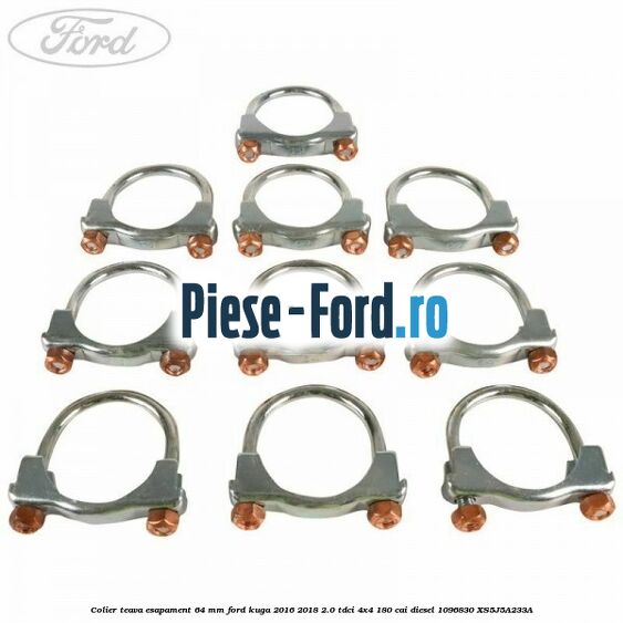 Colier teava esapament 64 MM Ford Kuga 2016-2018 2.0 TDCi 4x4 180 cai #09DB9A3F4F Colier teava esapament 64 MM Ford Kuga 2016-2018 2.0 TDCi 4x4 180 cai diesel #09DB9A3F4F